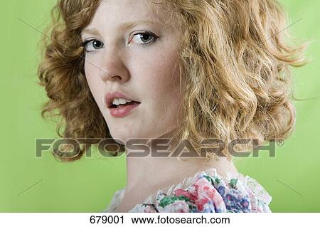 Stock Image - Portrait of a young woman. Fotosearch