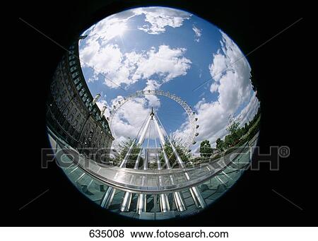 The Eye Ferris wheel, fish-eye view, London, England View Large Photo Image Stock Photo - The Eye Ferris wheel, fish-eye view, London, England. Fotosearch