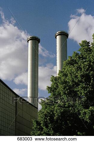 Two smokestacks View Large Photo Image Stock Image - Two smokestacks. Fotosearch