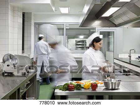 Stock Image - A busy commercial kitchen. Fotosearch