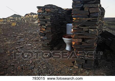 Stock Photography - An outdoor toilet along the Tok Tokkie Trail, NamibRand Nature Reserve, Namibia. Fotosearch