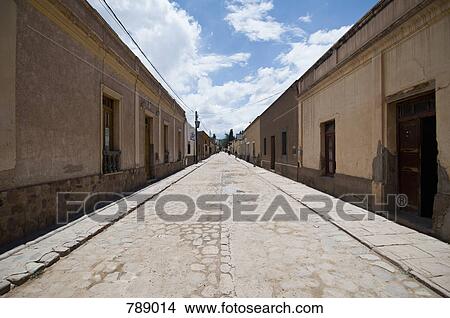 Picture - Cobblestone street in a village, Jujuy, Argentina. Fotosearch