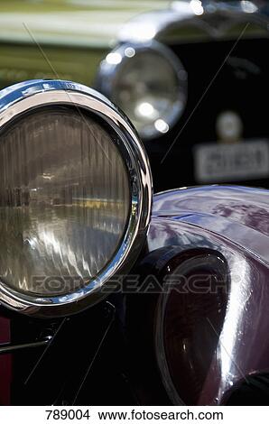 Detail of a headlight on a vintage car View Large Photo Image Picture - Detail of a headlight on a vintage car. Fotosearch
