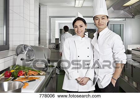 Portrait of two chefs View Large Photo Image Stock Photograph - Portrait of two chefs. Fotosearch