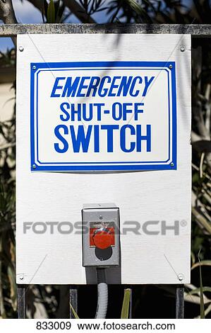 An EMERGENCY SHUT-OFF SWITCH sign and button View Large Photo Image Stock Photo - An EMERGENCY SHUT-OFF SWITCH sign and button. Fotosearch
