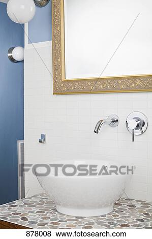 A sink in a domestic bathroom View Large Photo Image Stock Photo - A sink in a domestic bathroom. Fotosearch