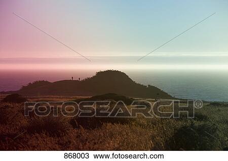 Grassy field with a view of the sea View Large Photo Image Stock Image - Grassy field with a view of the sea. Fotosearch