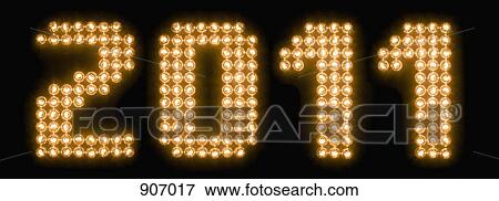 Stock Photo - 2011 Illuminated In Lights. Fotosearch