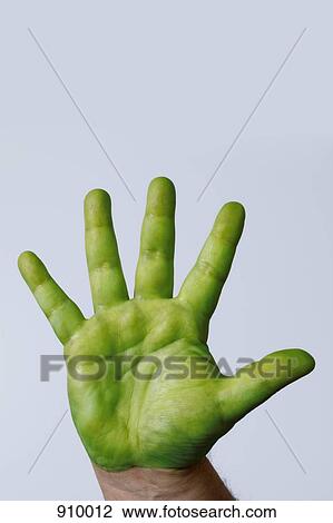 A green hand View Large Photo Image Stock Image - A green hand. Fotosearch