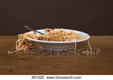 A messy plate of spaghetti, studio shot View Large Photo Image Stock Image - A messy plate of spaghetti, studio shot. Fotosearch