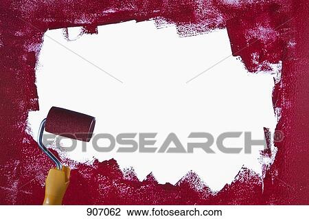 A Paint Roller And Red Paint View Large Photo Image Stock Image - A Paint Roller And Red Paint. Fotosearch