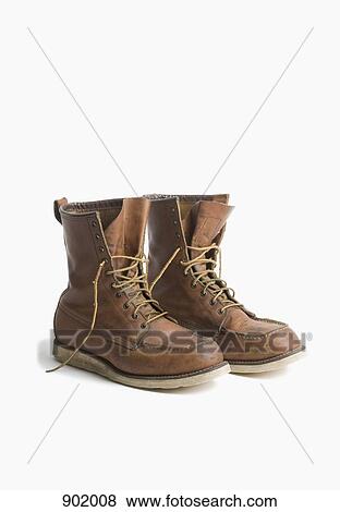 A pair of worn work boots View Large Photo Image Stock Photo - A pair of worn work boots. Fotosearch