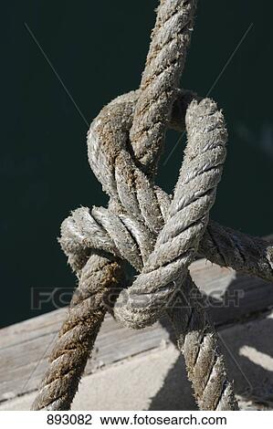 Stock Image - A tied knot on a jetty. Fotosearch