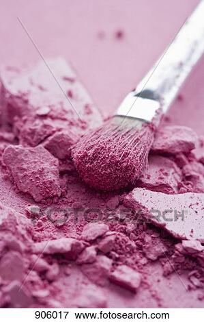 Crushed pink eye shadow and a make-up brush View Large Photo Image Stock Photo - Crushed pink eye shadow and a make-up brush. Fotosearch