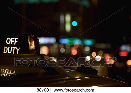 Detail of a taxi at night, New York City, USA View Large Photo Image Stock Image - Detail of a taxi at night, New York City, USA. Fotosearch