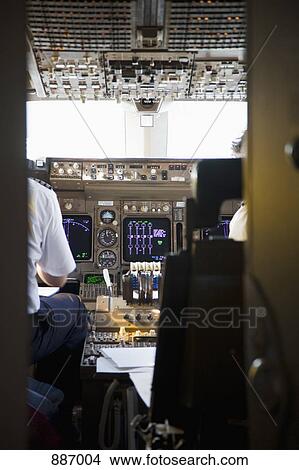 Picture - Detail of an airplane cockpit. Fotosearch