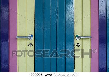 Detail of colorful painted doors View Large Photo Image Stock Photo - Detail of colorful painted doors. Fotosearch