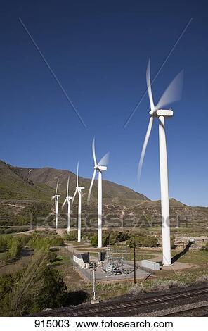Five wind turbines View Large Photo Image Stock Image - Five wind turbines. Fotosearch