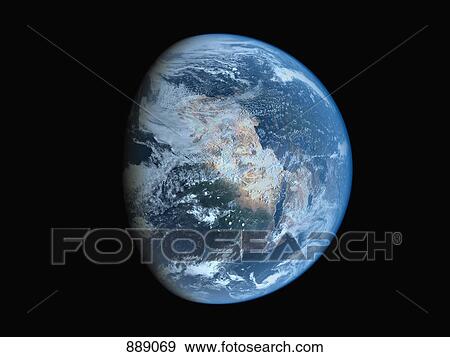 Satellite view of the earth partly in shadow View Large Photo Image Stock Photo - Satellite view of the earth partly in shadow. Fotosearch