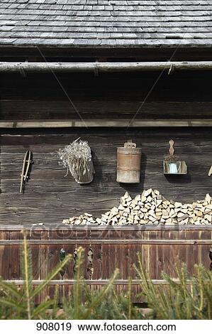 Side of a cabin, Carinthia, Austria View Large Photo Image Stock Photo - Side of a cabin, Carinthia, Austria. Fotosearch