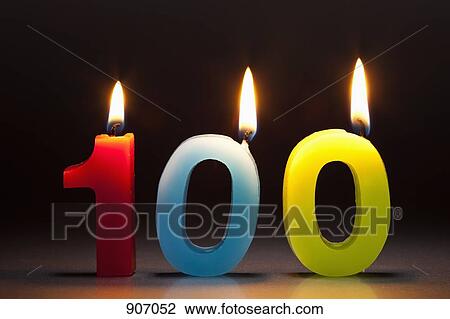Three Candles In The Shape Of The Number 100 View Large Photo Image Stock Image - Three Candles In The Shape Of The Number 100. Fotosearch