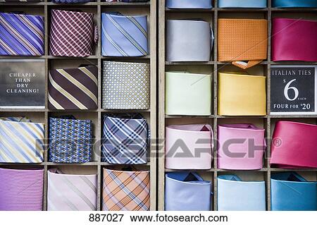 Ties arranged in a shop display View Large Photo Image Stock Photo - Ties arranged in a shop display. Fotosearch