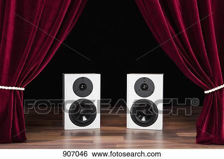 Two Audio Speakers On A Theatre Stage View Large Photo Image Stock Photograph - Two Audio Speakers On A Theatre Stage. Fotosearch