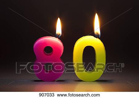Two Candles In The Shape Of The Number 80 View Large Photo Image Stock Image - Two Candles In The Shape Of The Number 80. Fotosearch
