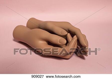 Two mannequin hands clasped View Large Photo Image Stock Photo - Two mannequin hands clasped. Fotosearch