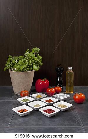 Various herbs, spices and vegetables View Large Photo Image Stock Photograph - Various herbs, spices and vegetables. Fotosearch