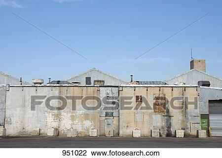 Stock Image - A run-down warehouse. Fotosearch
