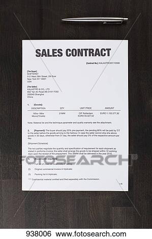 A sales contract and a pen View Large Photo Image Stock Photograph - A sales contract and a pen. Fotosearch