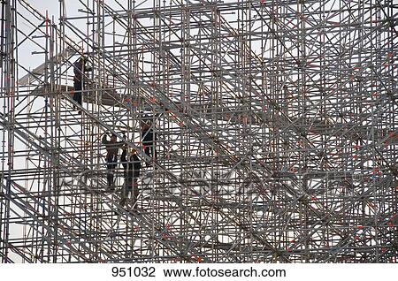 Constructions workers on scaffolding View Large Photo Image Stock Image - Constructions workers on scaffolding. Fotosearch