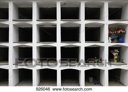 Detail of empty stacked tombs View Large Photo Image Stock Photograph - Detail of empty stacked tombs. Fotosearch