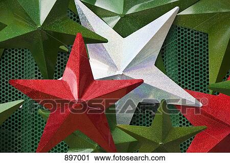 Stock Image - Detail of star shaped decorations. Fotosearch