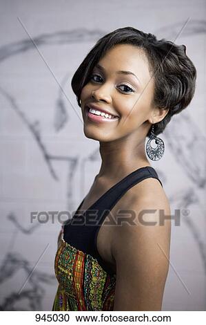 Stock Image - Portrait of a young woman. Fotosearch