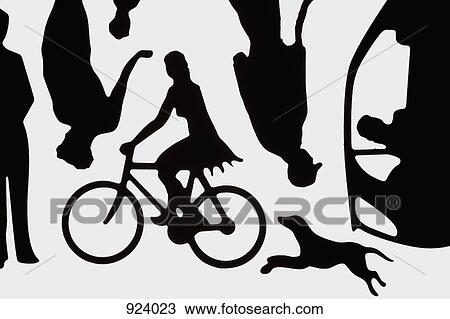 Stock Image - Silhouettes of plastic figurines. Fotosearch