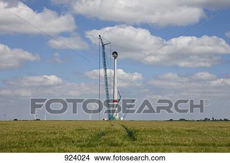 The construction of a wind turbine View Large Photo Image Picture - The construction of a wind turbine. Fotosearch