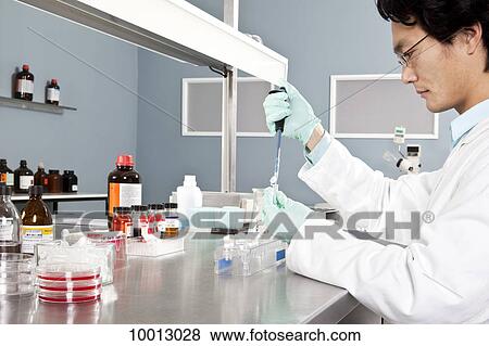 A lab technician using a pipette to put a sample into a vial View Large Photo Image Stock Photo - A lab technician using a pipette to put a sample into a vial. Fotosearch