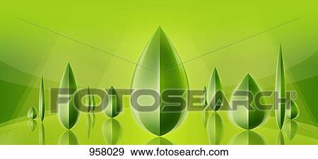 Stock Photo - A large group of three-dimensional abstract bay leaf shapes. Fotosearch