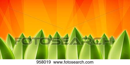 Stock Photo - Abstract three-dimensional bay leaf shapes. Fotosearch