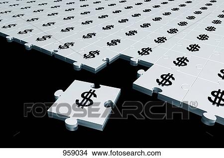 Dollar symbol silver puzzle View Large Photo Image Picture - Dollar symbol silver puzzle. Fotosearch
