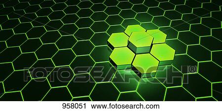 Green hexagons in a cluster View Large Photo Image Stock Image - Green hexagons in a cluster. Fotosearch