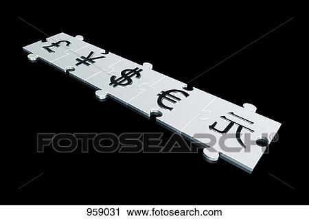 Multi currency silver puzzle View Large Photo Image Stock Image - Multi currency silver puzzle . Fotosearch