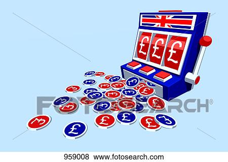 Pound coins falling from slot machine View Large Photo Image Stock Photo - Pound coins falling from slot machine. Fotosearch
