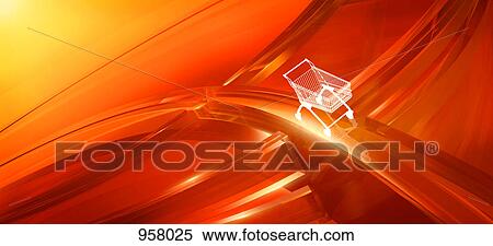 Shopping cart on three-dimensional curved lines View Large Photo Image Stock Photography - Shopping cart on three-dimensional curved lines . Fotosearch