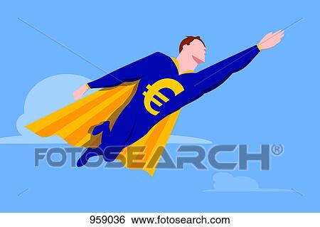 Superhero with Euro symbol View Large Photo Image Stock Photograph - Superhero with Euro symbol. Fotosearch