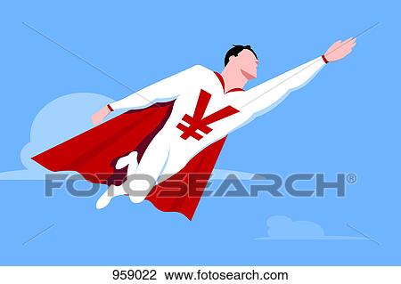 Superhero with Yen symbol View Large Photo Image Stock Image - Superhero with Yen symbol. Fotosearch