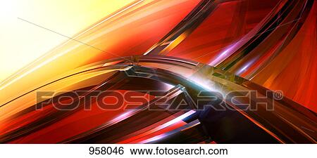 Three-dimensional curved lines on red View Large Photo Image Stock Photograph - Three-dimensional curved lines on red. Fotosearch
