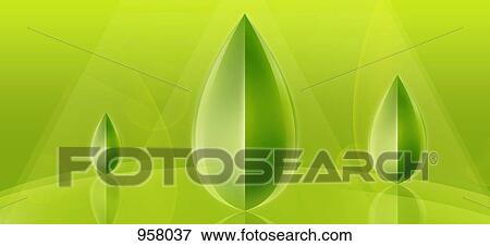 Stock Photo - Three three-dimensional abstract bay leaf shapes. Fotosearch